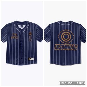 Insomniac EDC Festival Pinstripe Baseball Jersey Est 1993 Navy Size S